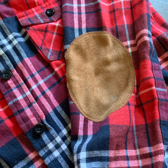 Plaid shirt with patch elbows - Picture 4 of 7